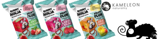 BUNNY NINJA ovocný snack OVOCNÁ FLUK príchuť bez cukru: JABLKO MANGO 15g