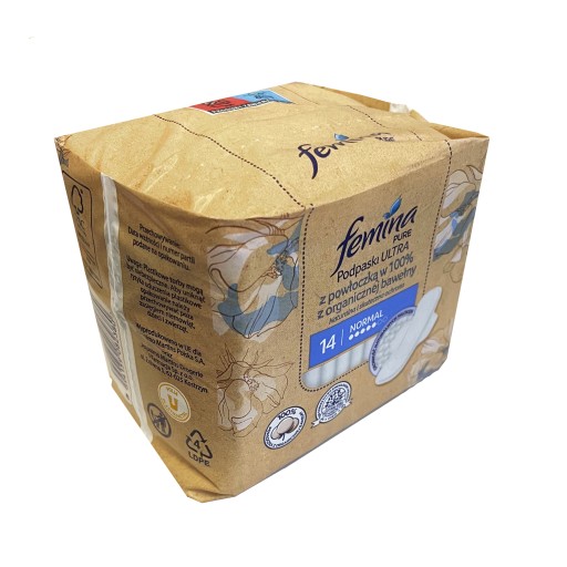FEMINA PURE ULTRA NORMÁLNE hygienické vložky 14 KS POTAH 100% BIO BAVLNA