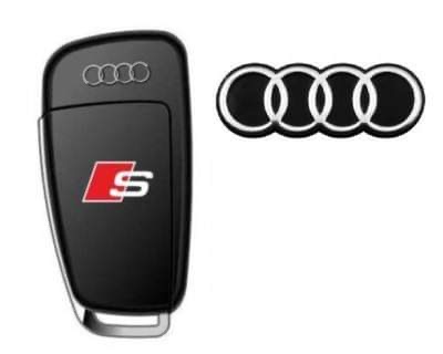 Emblém Audi, nálepka s logom na kľúči s diaľkovým ovládaním, 16 mm