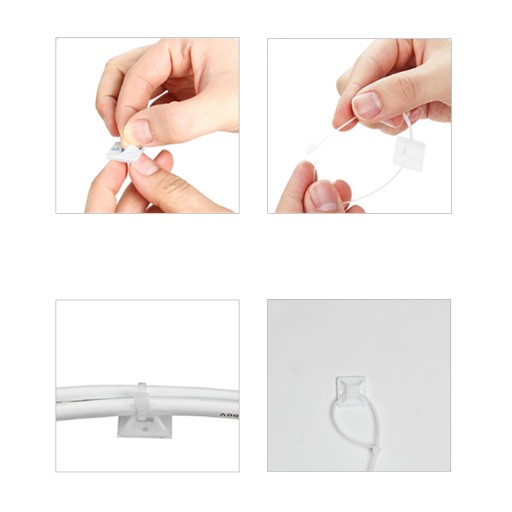 10x SAMOLEPIACI ORGANIZÁTOR KÁBLOV DRŽIAK KÁBLOV LEPIDLO 40x40mm