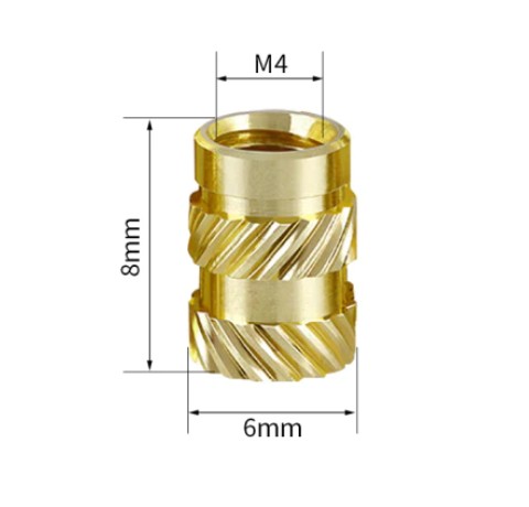 Závitové vložky KINGROON matice M4x8x6 mm