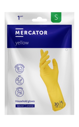 MERCATOR žlté S rukavice do domácnosti, 1 pár