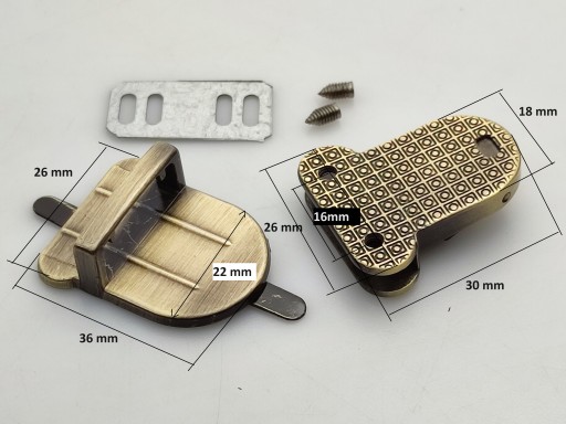 Zapínanie na zips na aktovkovú tašku 26/30 mm staré zlato