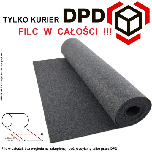 Plsť 3mm, 400g, šírka 160cm, 0,1m - Čierna