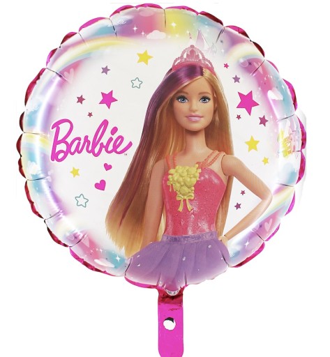 Okrúhly fóliový balón Bábika Barbie 45 cm Narodeniny