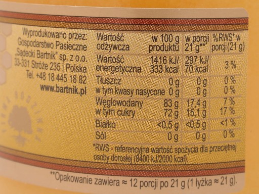 Bartnik Lipový med 250 g