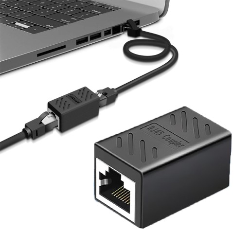 KONEKTOR KONEKTOR SIEŤOVÉHO PREDĹŽOVACIEHO ADAPTÉRA 2X RJ-45 LAN ČIERNA