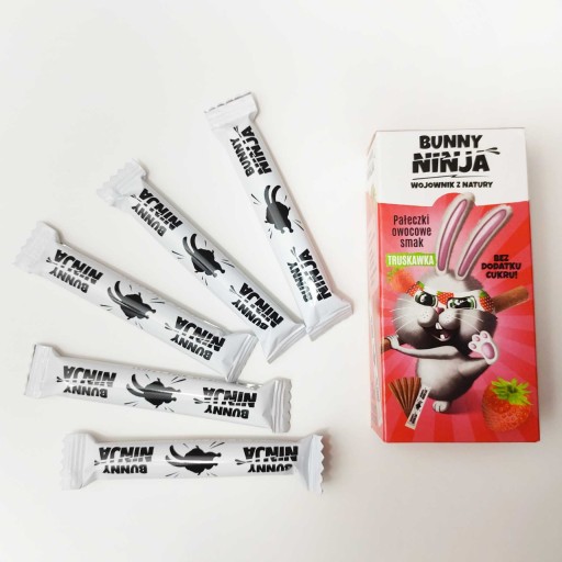 Bunny Ninja Sticks jablko jahoda 5 x 10 g