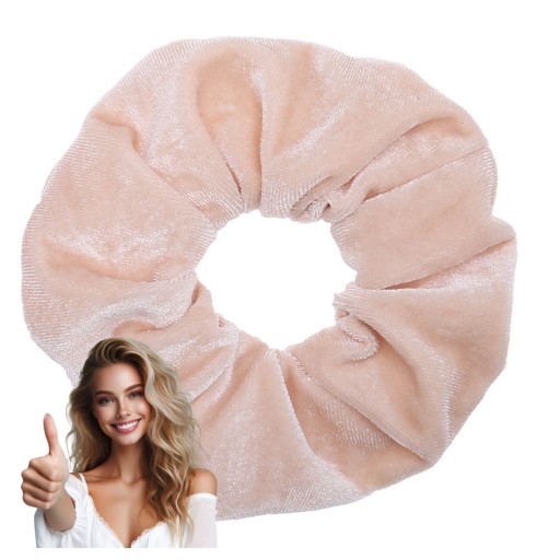 VELÚROVÉ scrunchie na vlasy béžové VEĽKÉ XXL módne scrunchie POHODLNÉ