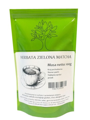 MATCHA ZELENÝ ČAJ 100G PRÁŠKOVÝ EKOBI KVALITA
