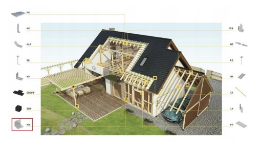 KONEKTORY MONTÁŽNY UHOL 60x60x50x2,0 KM18 10ks