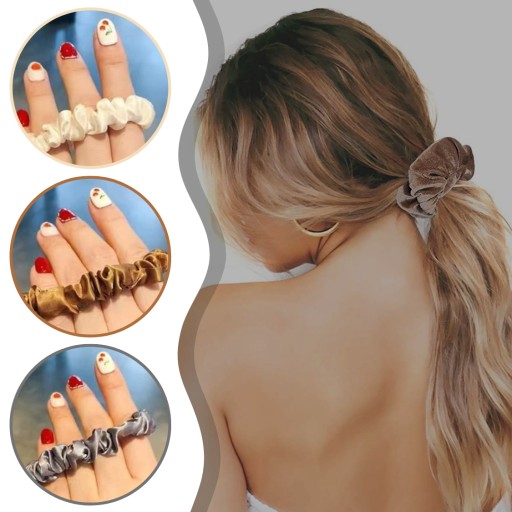 HAIR RUNCHIES MINI SCRUNCHIES 6 KS SÚPRAVA RUBY ODPADU MÓDNE PLYNULE PONY