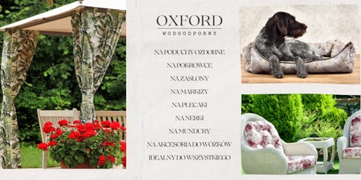 VODEODOLNÁ LÁTKA OXFORD PLAMOVÉ LISTY