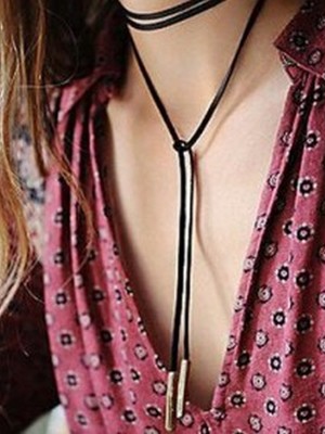 Black Choker náhrdelník, remienok, zlatá dlhá šnúrka