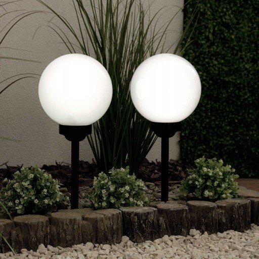 SOLAR LED Záhradná lampa, BIELA GUĽA, 15 cm