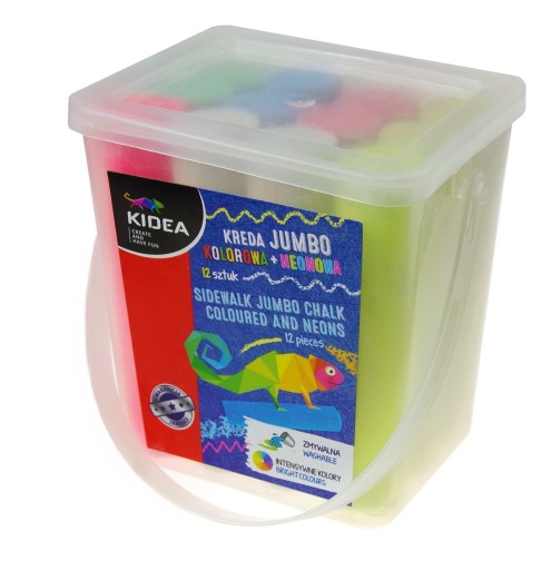 JUMBO krieda na chodník, farebná + neónová, 12 ks.