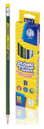 Astra školská ceruzka s gumou B 12 kusov