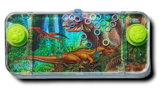 VODNÁ RUČNÁ HRA palice kruhy RETRO arkádová hra DINOSAURS