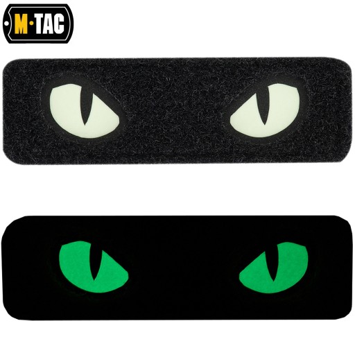 NÁŠPISKA CAT EYES CAT EYES TYP 2 LASEROM REZANÝ VELCRO SVIETEĽNÝ M-TAC ČIERNA