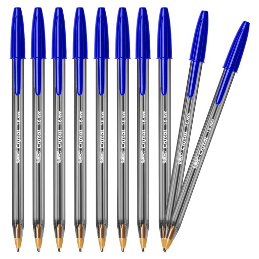 BIC CRISTAL VEĽKÝ MODRÝ GUĽOVÝ BOD S ČIAPKOM OFFICE SCHOOL HEAVY x10