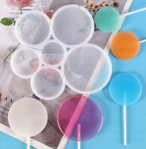 Okrúhla silikónová forma na izomaltové lízanky, ROUND, CIRCLE