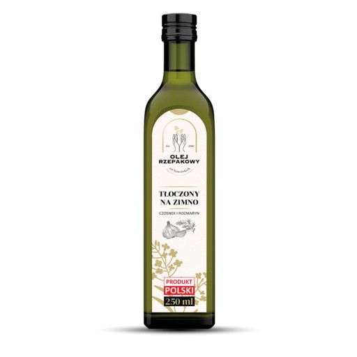 Za studena lisovaný repkový olej 250 ml s cesnakom a rozmarínom