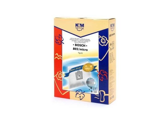 K&M FB02 BOSCH MICRO vrecká do vysávača 4 ks + Typ G syntetický filter