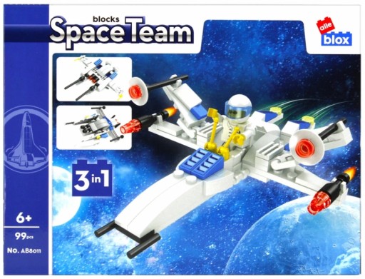 ALLEBLOX STAVEBNÉ BLOKY VESMÍRNA RAKETA VESMÍRNA LOĎ