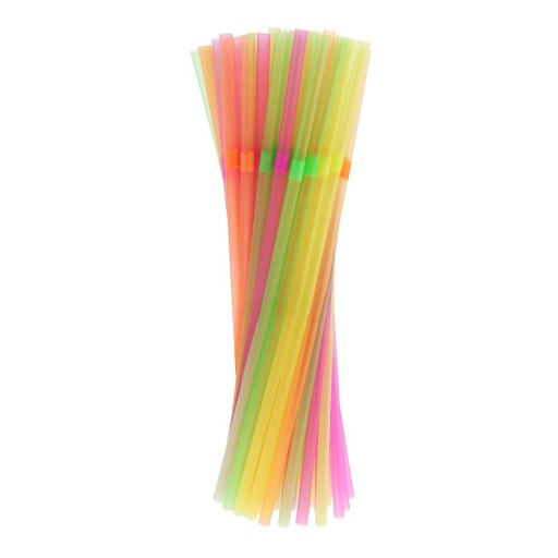 Farebné zlomené slamky, 100 ks, PLAST