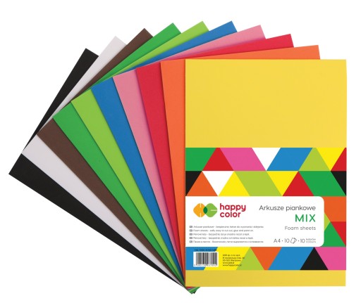 Sada farebných penových listov Happy Color A4
