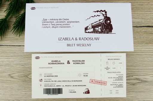 Svadobné oznámenia svadobné ŽELEZNIČNÝ LÍSTOK