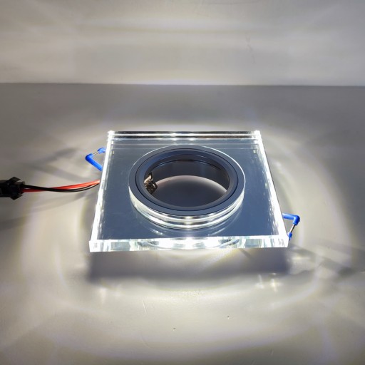 SKLENENÉ STROPNÉ SVETLO HALOGÉNOVÉ S LED pásikom IP20 + GU10 Master Led