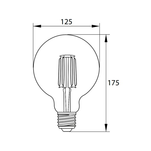 LED ZDROJ FILAMENTU 230V E27 G125 11W 1550LM 4000K 320ST