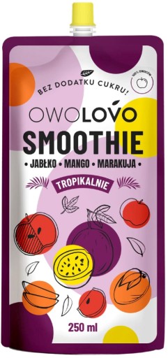 TROPIC Bob Slimák OWOLOVO SMOOTHIE Tropická zmes chutí OVOCIE NATURAL