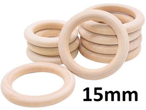 Drevený kruh pre MACRAME Tyč na záclony 15mm 10 ks