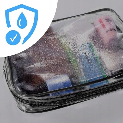 3V1 SET TRANSPARENTNÁ TURISTICKÁ CESTOVNÁ KOZMETICKÁ TAŠKA S KOZMETIKOU NA Zips