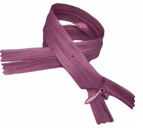 Pevný krytý zips, vres, 55 cm