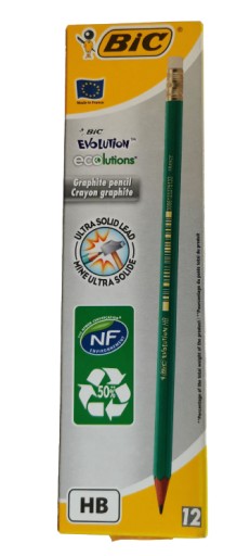 BIC Evolution 12-dielne ecolutions HB ceruzky s gumou