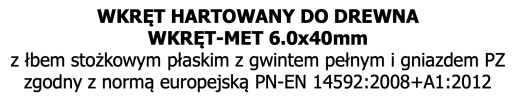 Skrutka kalená KMH 6x40 25 ks