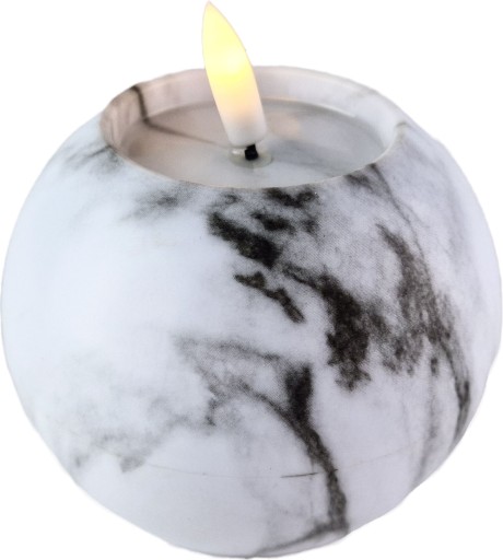 Dekoratívna sviečka na batérie KULA Grey Marble LED až na 30 dní