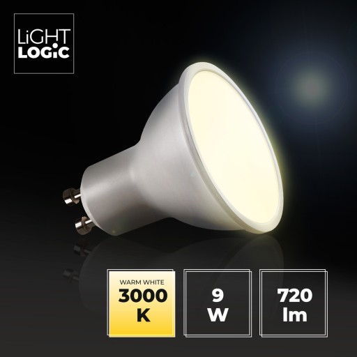 1 ks GU10 LED žiarovka 9=70W teplá halogénová WW