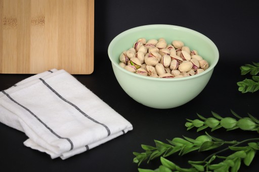 Plastová kuchynská misa 0,75l, pastelovo zelená, na ovocné pochutiny, Ø15 cm