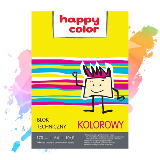 HAPPY COLOR FAREBNÝ BLOK ŠKOLSKÝ PAPIER A4 BLOK