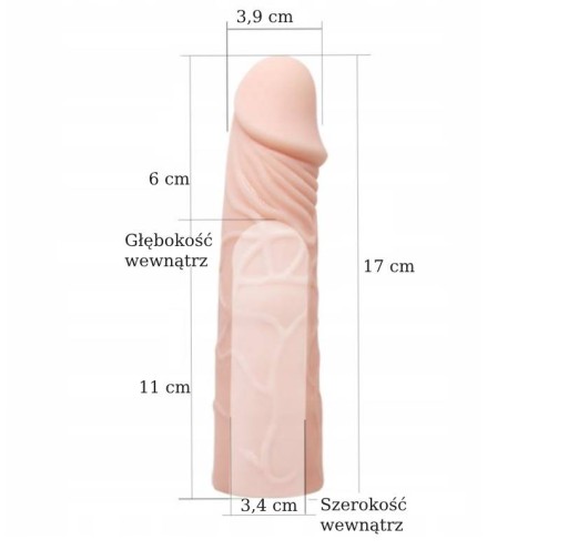 Realistická čiapočka na zahusťovanie penisu Veins 21212