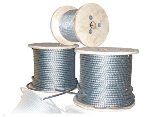 Lano, oceľové galvanizované lano, 4mm, výplet, 6x7, 1 m