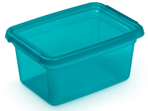 Modrá plastová nádoba s vrchnákom, 4,5 l