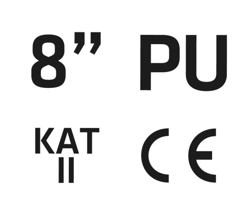 Čierne záhradné rukavice potiahnuté PU, veľkosť 8 VERTO