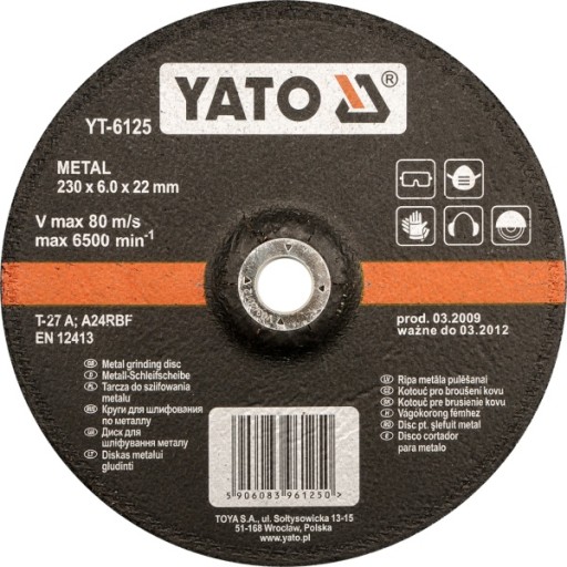 YATO YT-6124 BRÚSNY KOTÚČ KOVOVÝ 125X6,0X