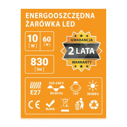 E27 A60 LED žiarovka 10W=60W 820lm 3 FARBY BERGE