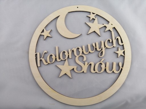 Colorful Dreams - Lapač snov - Macrame Base 20 cm gravírovaná preglejka